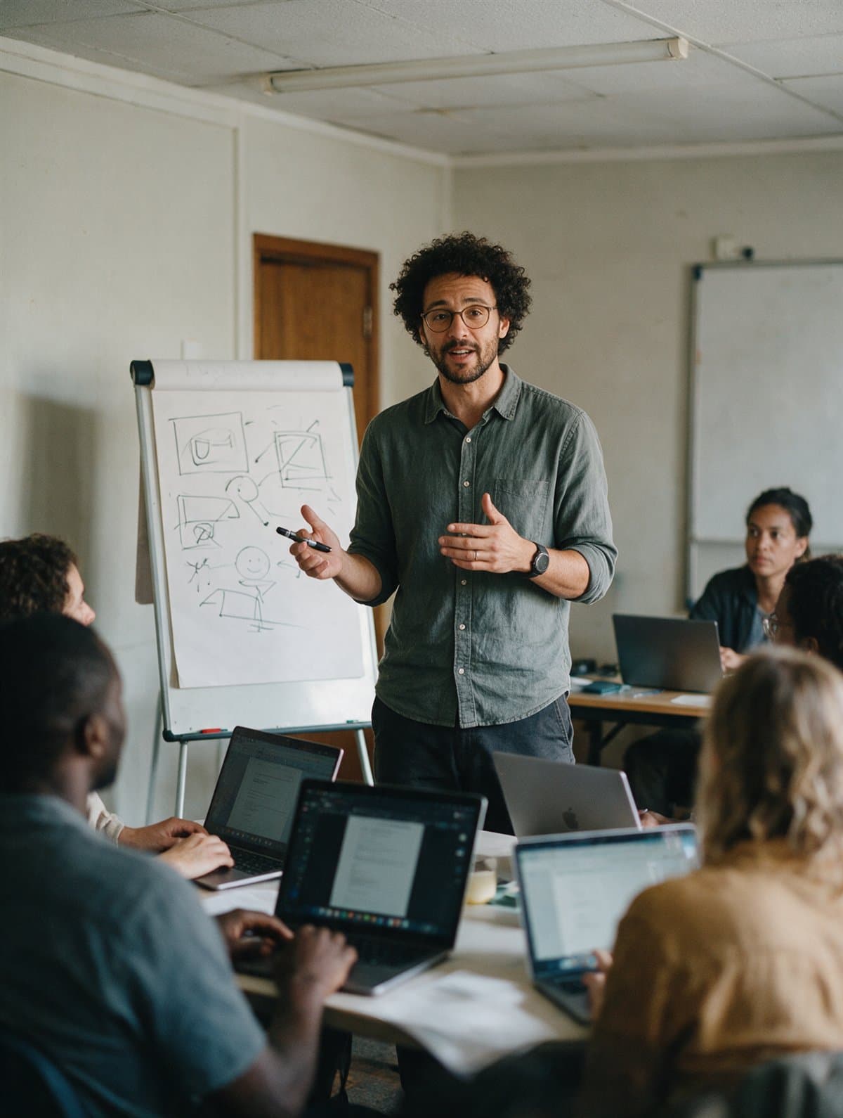 A learning and development facilitator leading a workshop