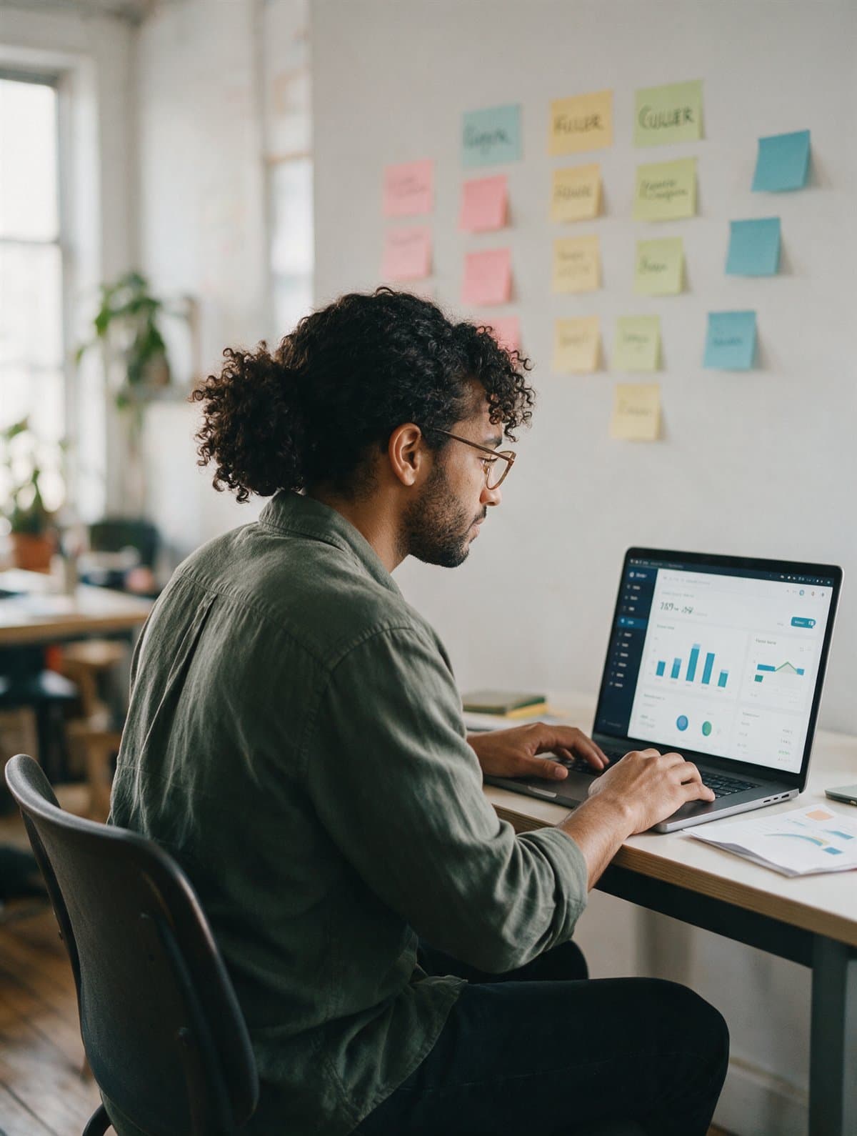A demand generation marketer reviewing a campaign dashboard