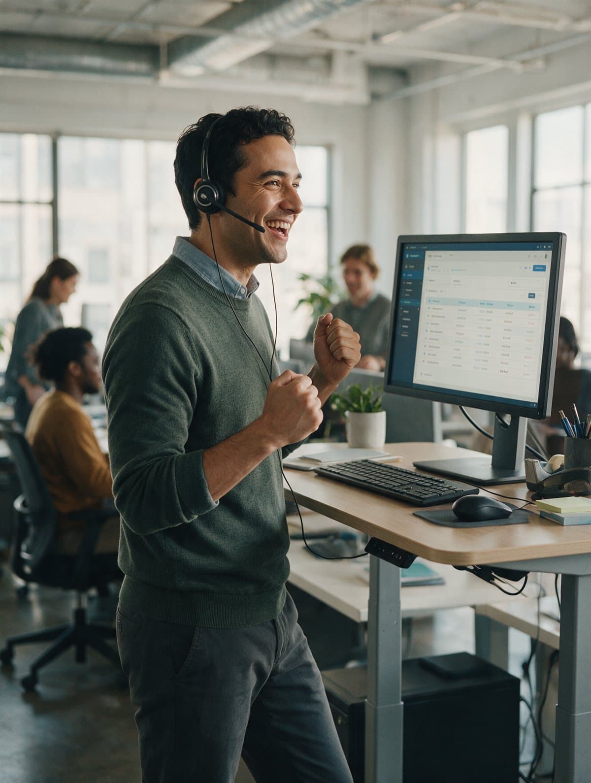 An inside sales representative on a prospecting call